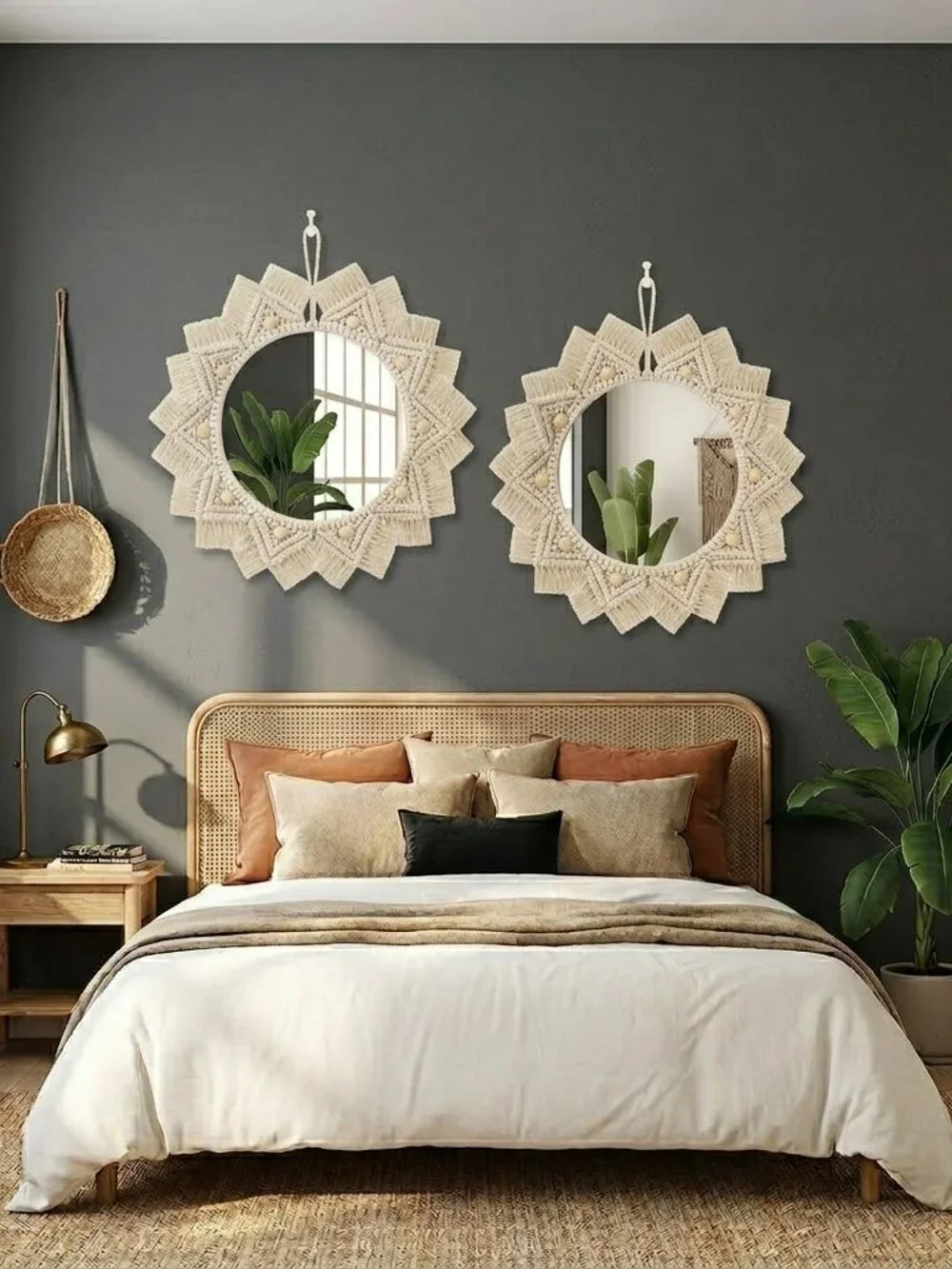 CroBlissful Boho Macrame Wall Mirrors - Set of 2 (NWT)